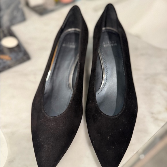 Stuart Weitzman Black suede low wedge - Picture 1 of 4